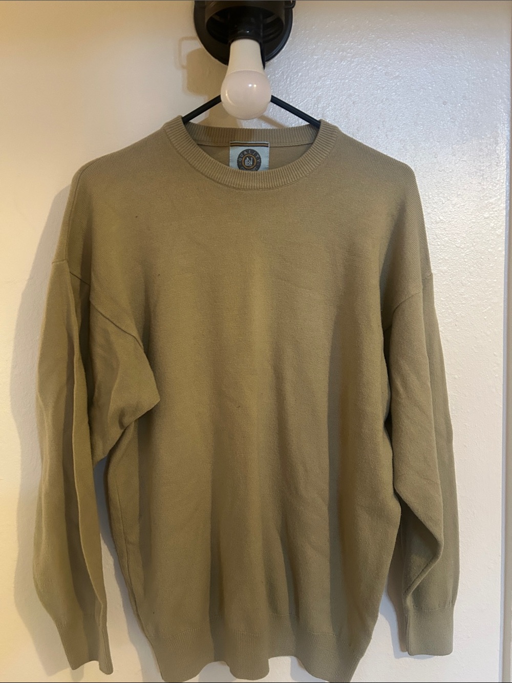 Men's Crewneck Sweater in Olive Green